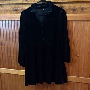 Elegant Black Velvet Dress